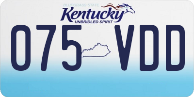 KY license plate 075VDD