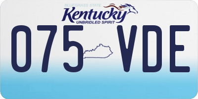 KY license plate 075VDE