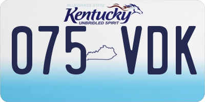 KY license plate 075VDK