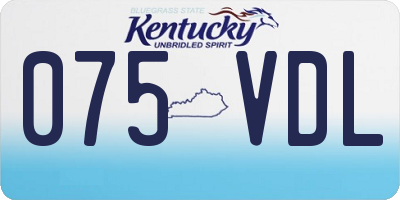 KY license plate 075VDL