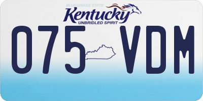 KY license plate 075VDM