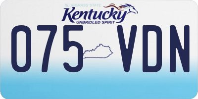 KY license plate 075VDN