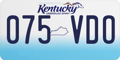 KY license plate 075VDO