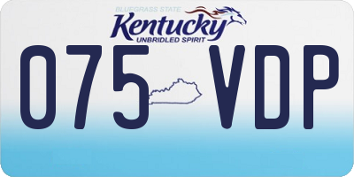 KY license plate 075VDP