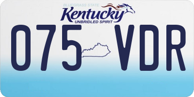 KY license plate 075VDR