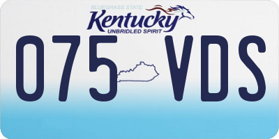 KY license plate 075VDS