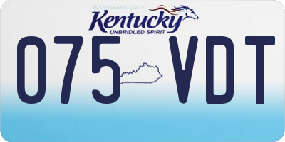 KY license plate 075VDT