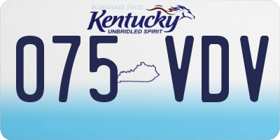 KY license plate 075VDV