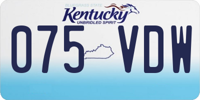 KY license plate 075VDW