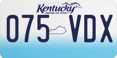 KY license plate 075VDX