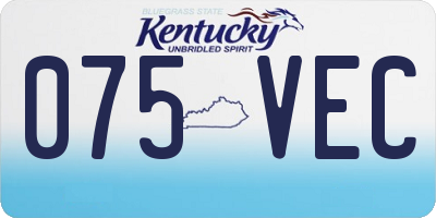 KY license plate 075VEC