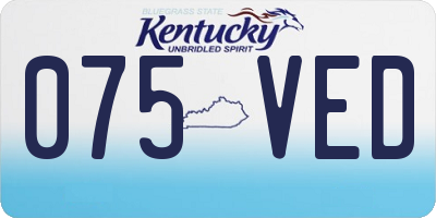 KY license plate 075VED
