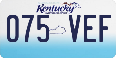 KY license plate 075VEF