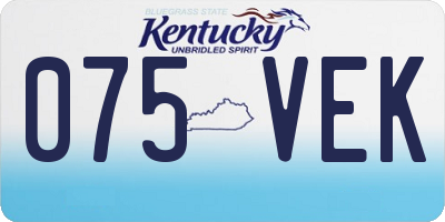 KY license plate 075VEK