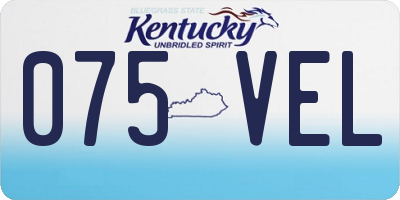 KY license plate 075VEL