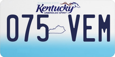KY license plate 075VEM