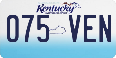 KY license plate 075VEN
