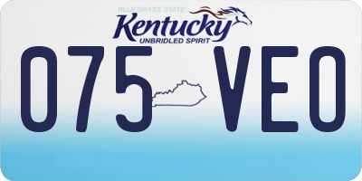 KY license plate 075VEO