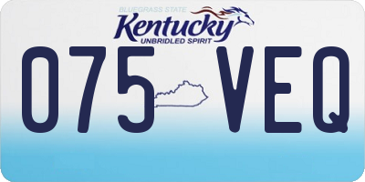 KY license plate 075VEQ
