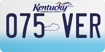 KY license plate 075VER