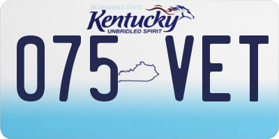 KY license plate 075VET