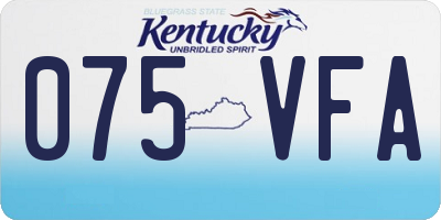 KY license plate 075VFA