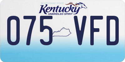 KY license plate 075VFD