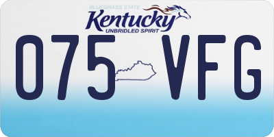 KY license plate 075VFG