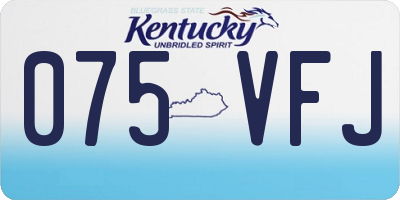 KY license plate 075VFJ