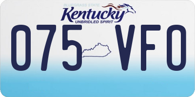 KY license plate 075VFO
