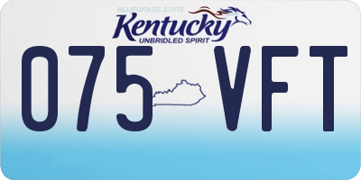 KY license plate 075VFT