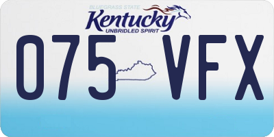 KY license plate 075VFX