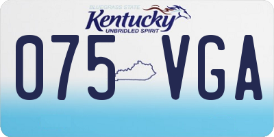 KY license plate 075VGA