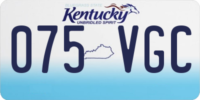 KY license plate 075VGC