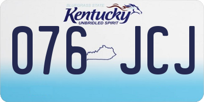 KY license plate 076JCJ