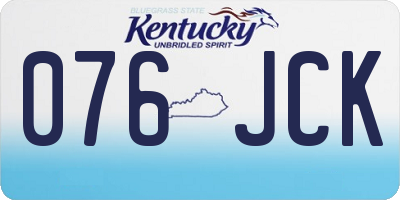 KY license plate 076JCK