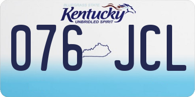 KY license plate 076JCL