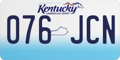 KY license plate 076JCN