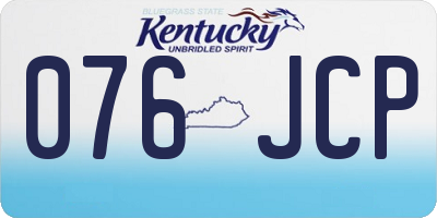 KY license plate 076JCP