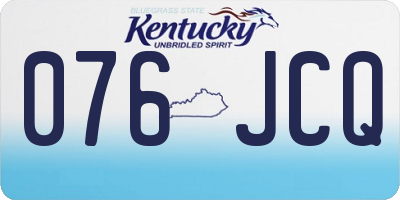 KY license plate 076JCQ