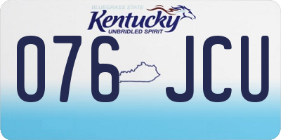 KY license plate 076JCU