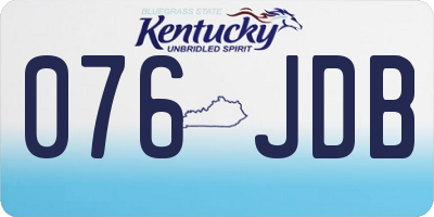 KY license plate 076JDB