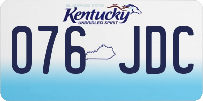 KY license plate 076JDC