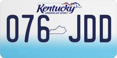 KY license plate 076JDD