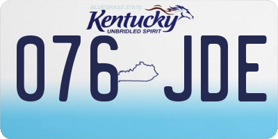 KY license plate 076JDE