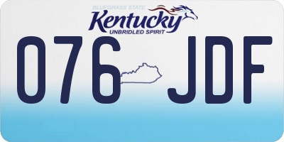 KY license plate 076JDF