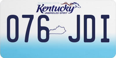 KY license plate 076JDI