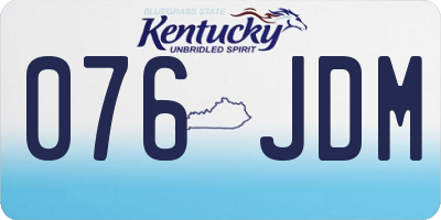 KY license plate 076JDM