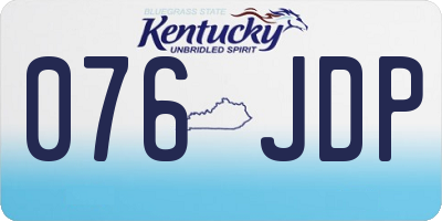 KY license plate 076JDP