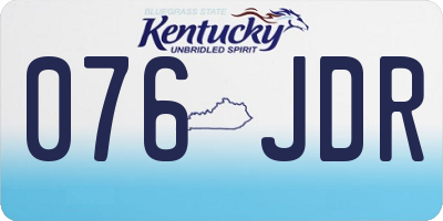 KY license plate 076JDR